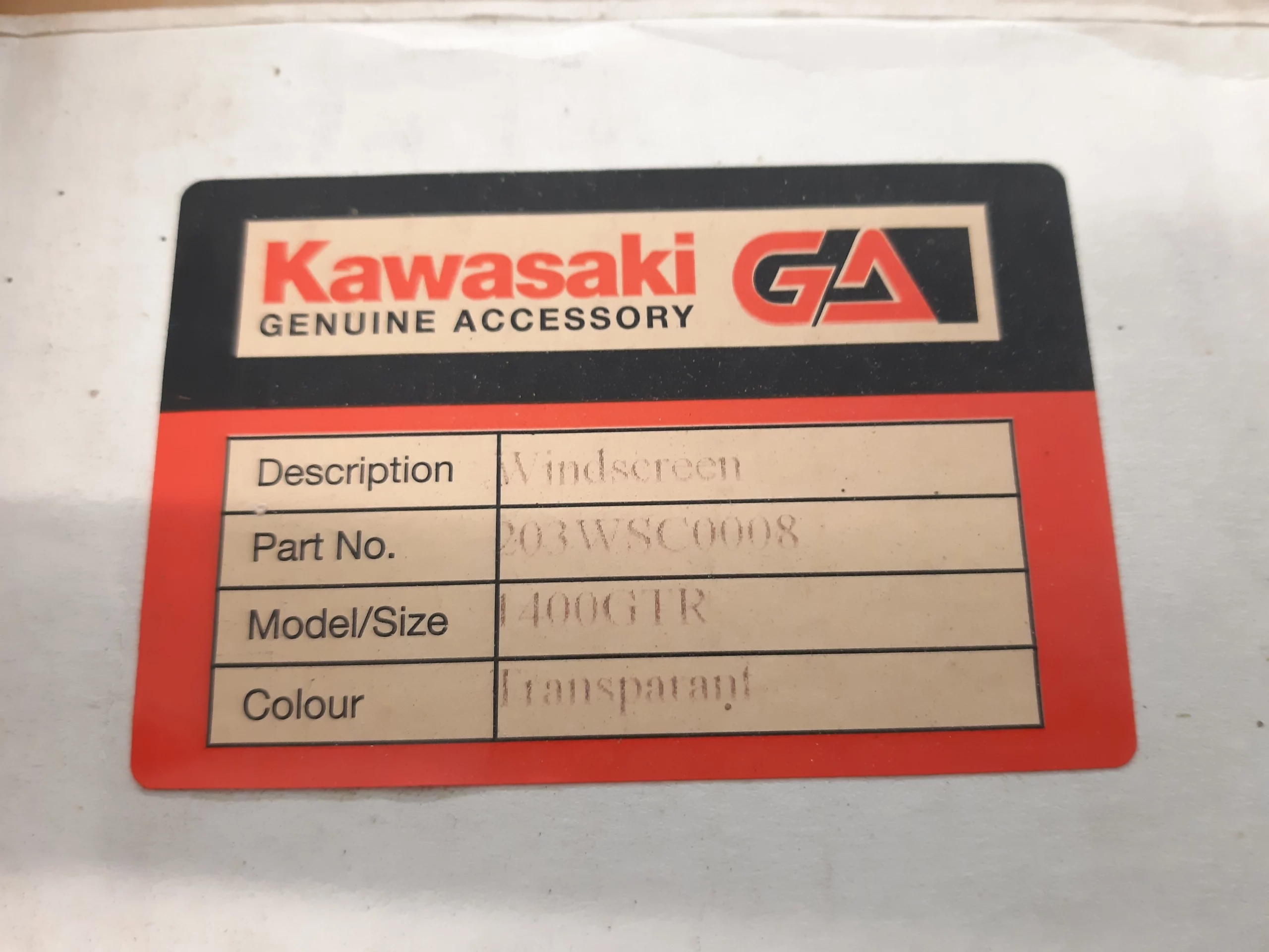Windshield Original (203WSC008) Kawasaki GTR 1400 Yr. 2008 - Image 3