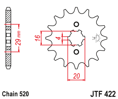 Pignone JTF422.12 (12 denti) - immagine 2